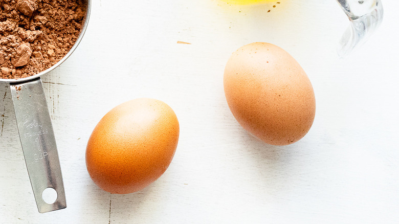 two brown eggs