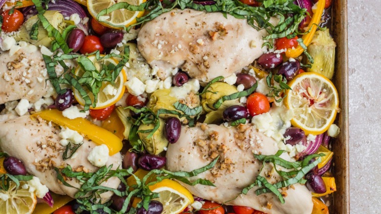 Greek sheet pan chicken