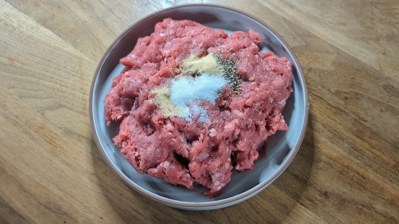 plate of ground beef with spices