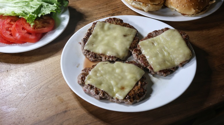 plate of burgers resting