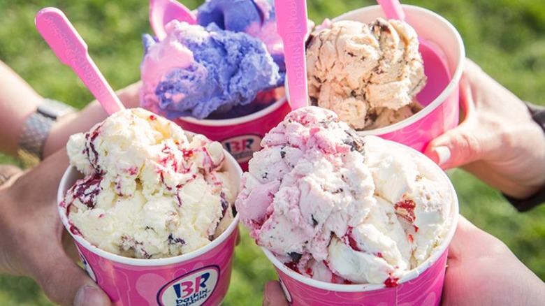 Assorted Baskin-Robbins ice cream treats