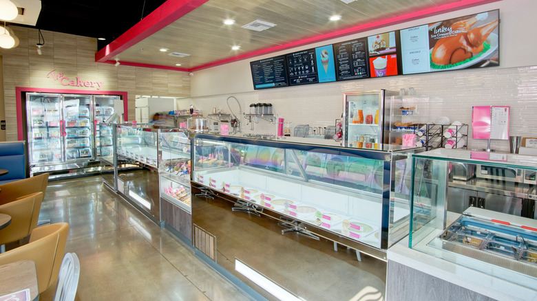 Inside a Baskin Robbins' ice cream parlour