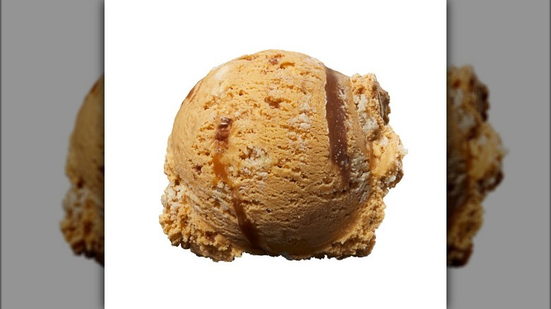 A scoop of Churro Dulce de Leche ice cream