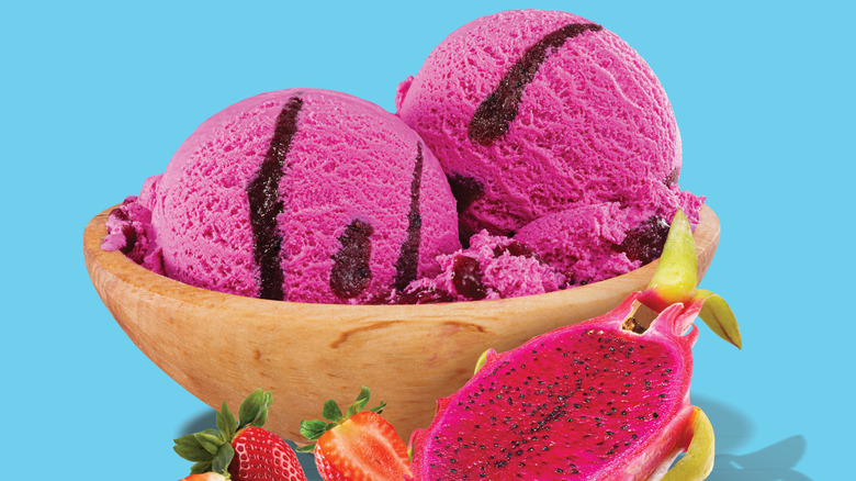 Strawberry dragonfruit ice cream