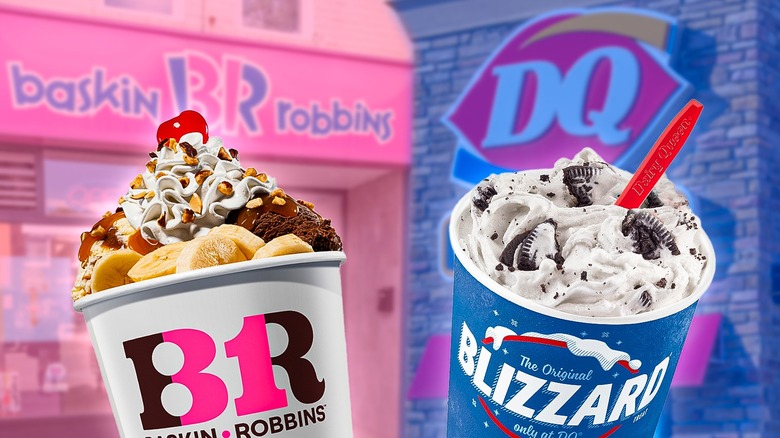 Side by side comparison of Baskin-Robbins and Dairy Queen ice creams