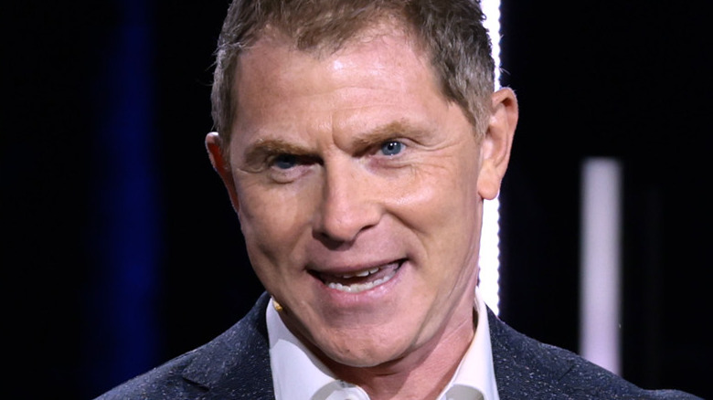 Bobby Flay excitedly talking