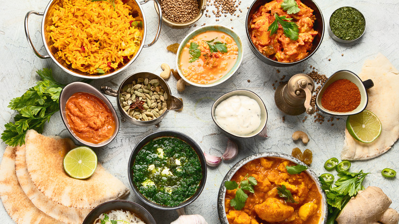 spread of Indian food