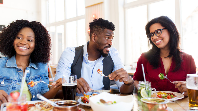 people eating fancy food