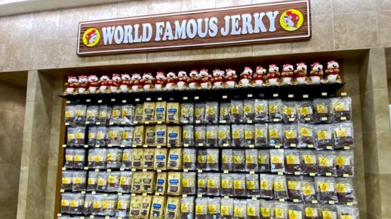 Wall of World Famous Jerky at Buc-ee's