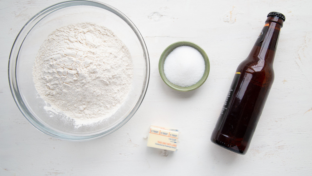 beer flour sugar and butter are beer bread ingredients