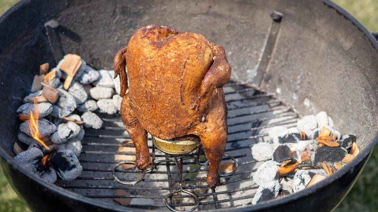 beer can chicken cooking