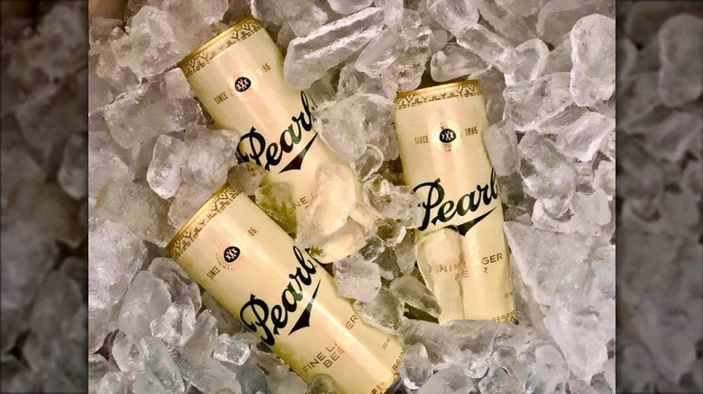 pearl beer cans on ice