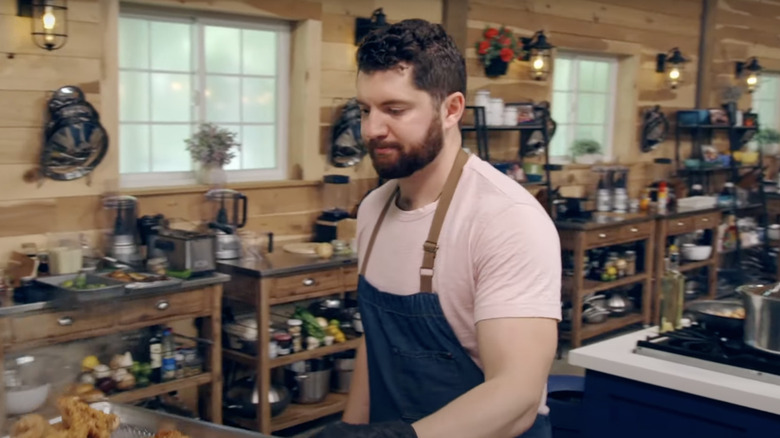 Brad Mahlof with chicken