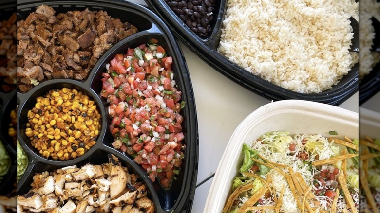 Takeout trays of Southwestern foods from Rubio's Coastal Grill