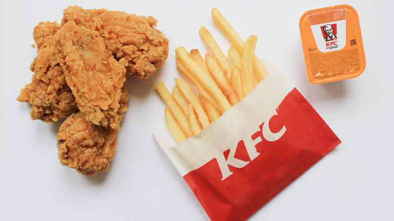 KFC's Kentucky fried chicken wings and fries