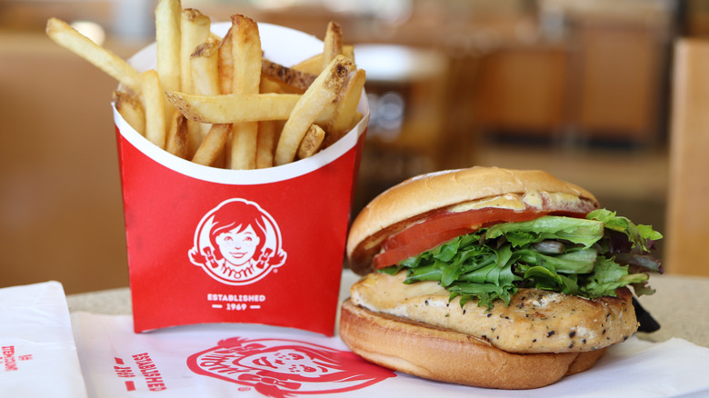 Wendy's grilled chicken sandwich and fries