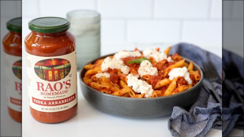 Rao's sauce arrabiata with baked ziti