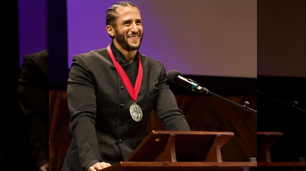 Colin Kaepernick accepting the W.E.B. DuBois Medal at Harvard