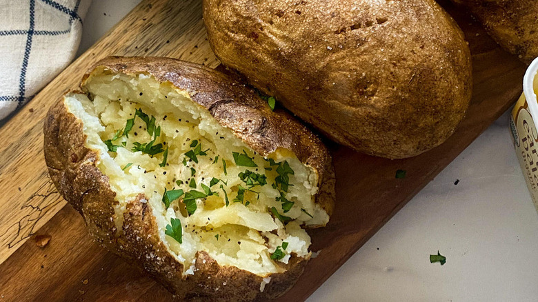 baked potato with parsley