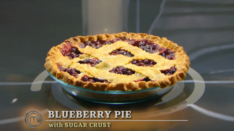 Terry's blueberry pie with sugar crust