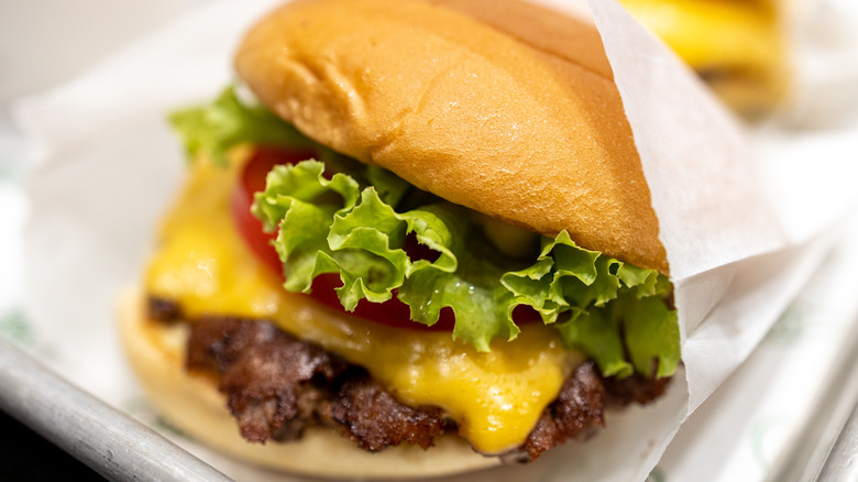 burger in to-go bag