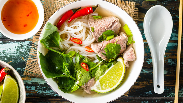 bowl of Vietnamese pho