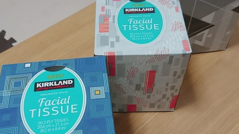 Boxes of Kirkland tissues