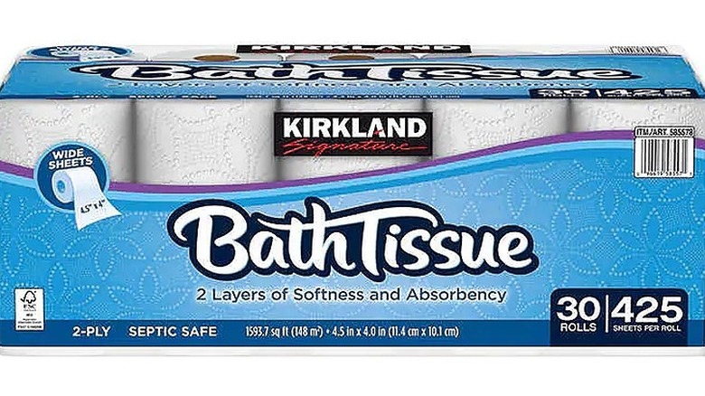 Kirkland Signature bath tissue packages