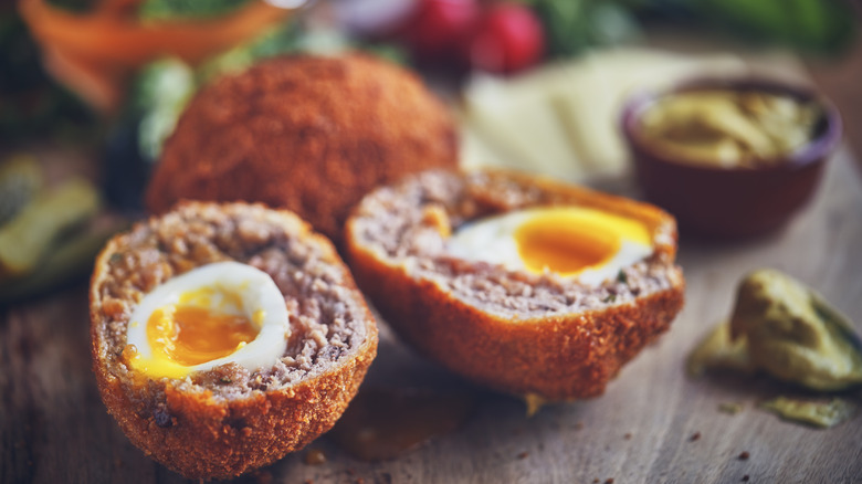 Scotch egg cut open