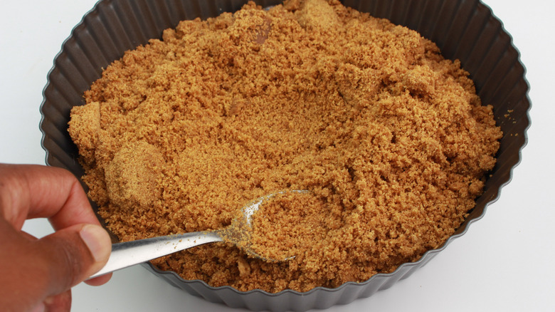 graham cracker crust in pan