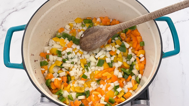 veggies in a pot