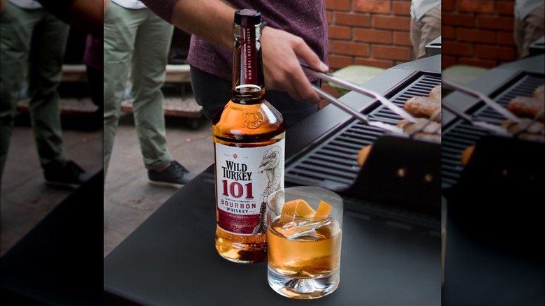 bourbon bottle and grill