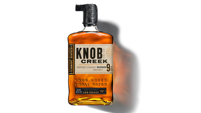 Bottle of Knob Creek and glass 