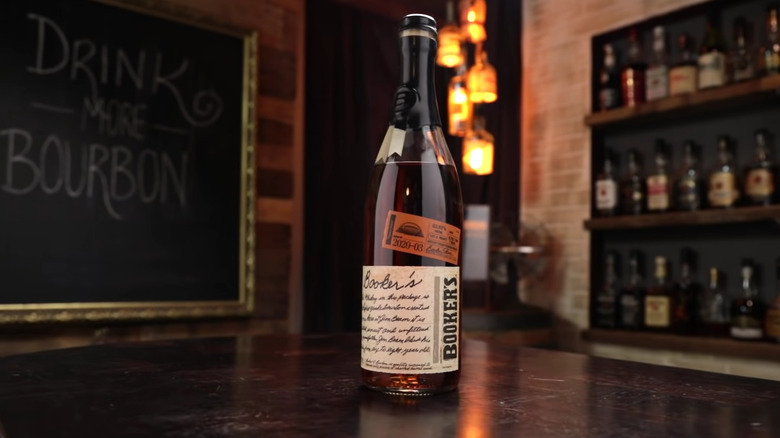 A bottle of Booker's Bourbon