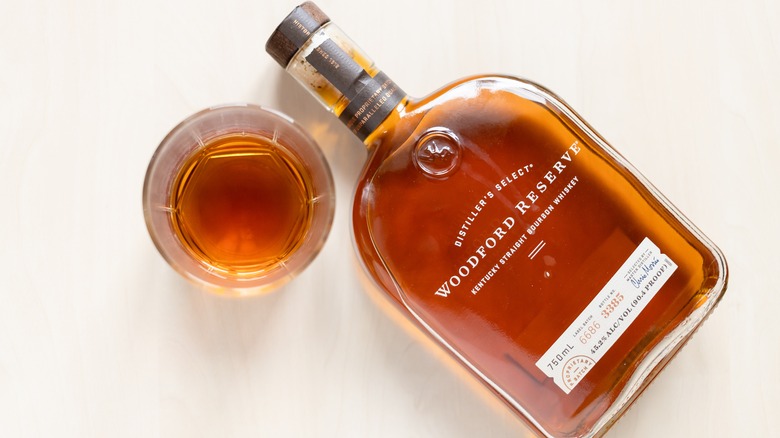 A bottle of Woodford Reserve bourbon