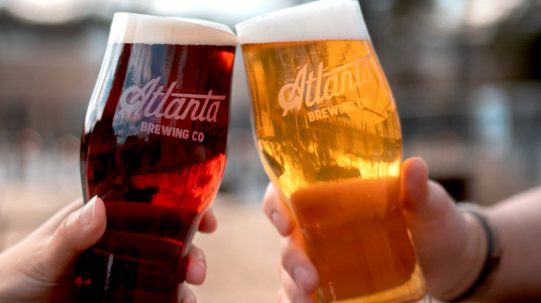 Atlanta Brewing Co. light and dark beers