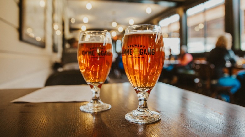 Ommegang beer in glasses