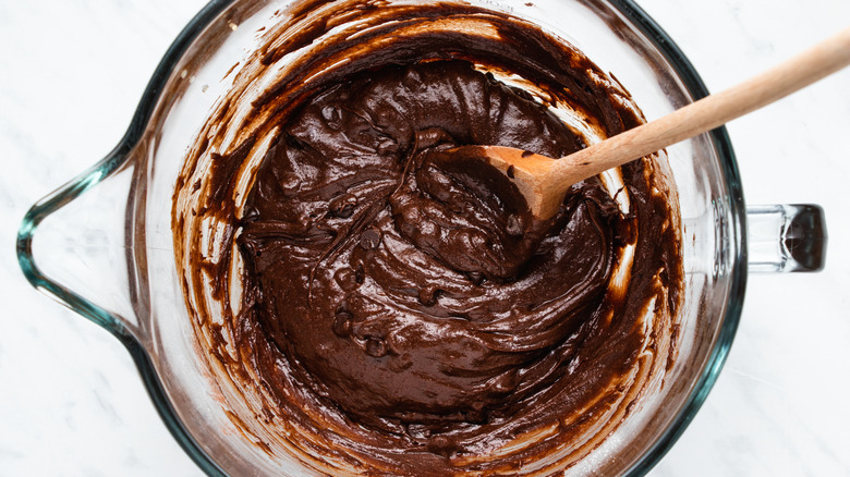 brownie batter in bowl