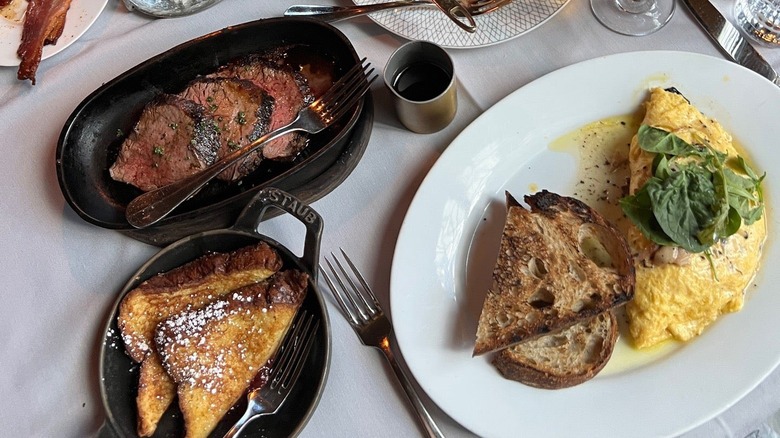 breakfast plates on table at Maple & Ash