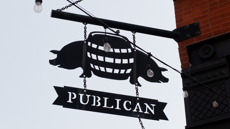 Publican hanging metal sign