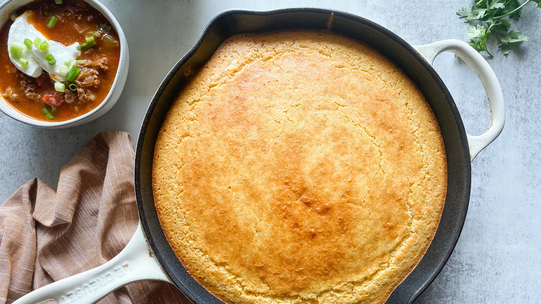 cast iron cornbread fully baked