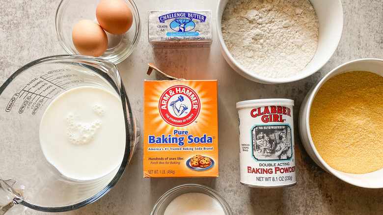 ingredients for cast iron cornbread