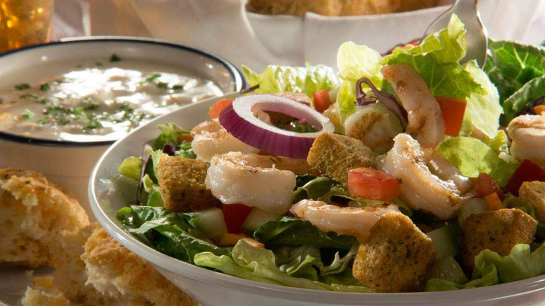 Classic Caesar Salad with Grilled Shrimp