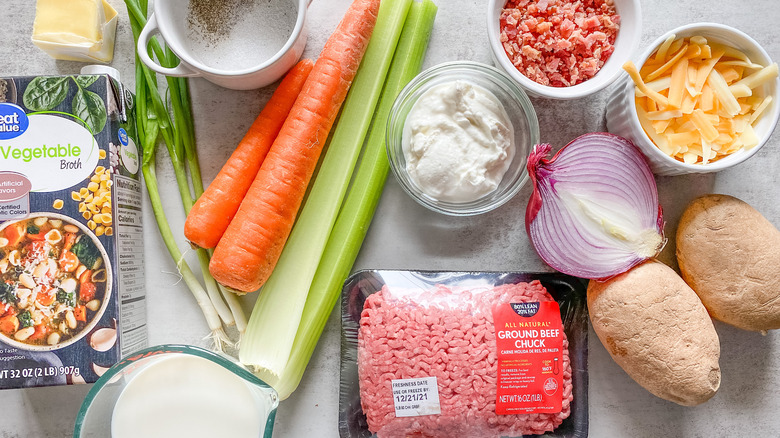 ingredients for cheeseburger soup