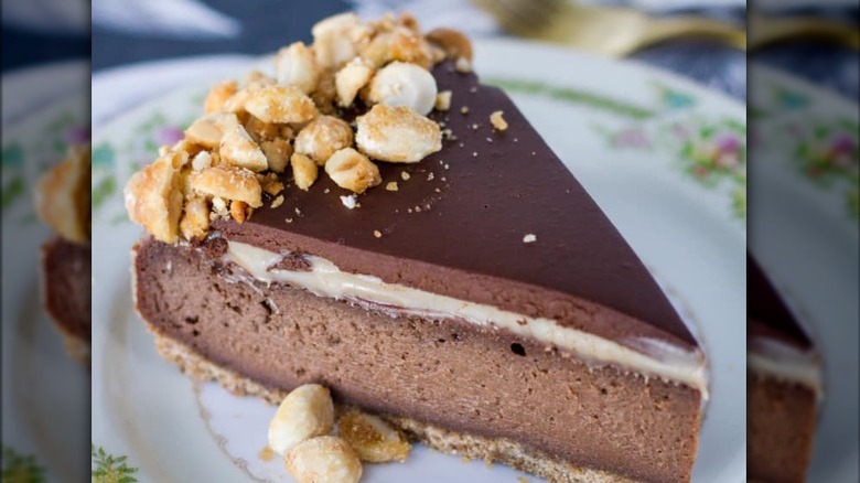 Slice of Peanut Butter Candy Bar Cheesecake 