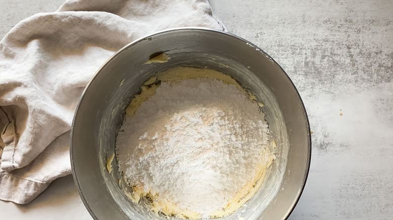 Powdered sugar in stand mixer