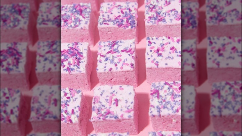 squares of Malvi cotton candy marshmallows