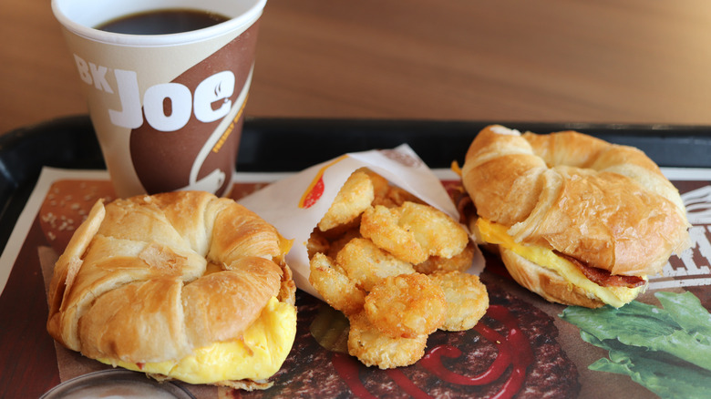 Croissant, Hash Browns and Coffee at a Burger King restaurant in Newnan, GA.