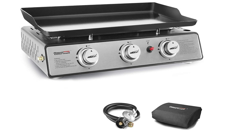 Royal gourmet portable 3-burner flat-top grill