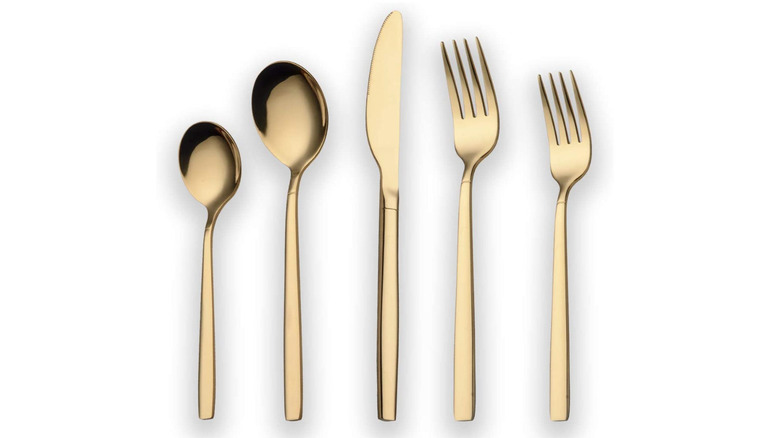 Berglander 10-piece gold-plated flatware set